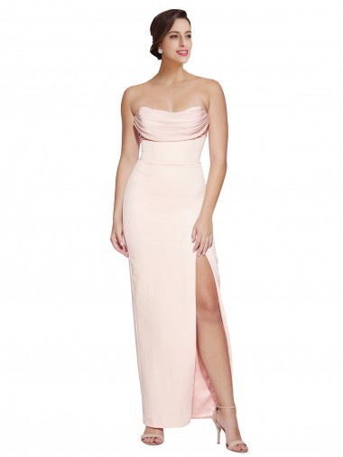 Long Sleeveless Stretch Satin Mermaid Prom Dress Canada Online