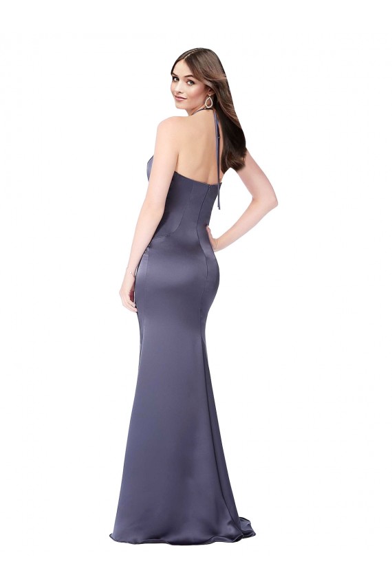 Long Sleeveless Silky Satin Dusk Mermaid Prom Dress Canada Online