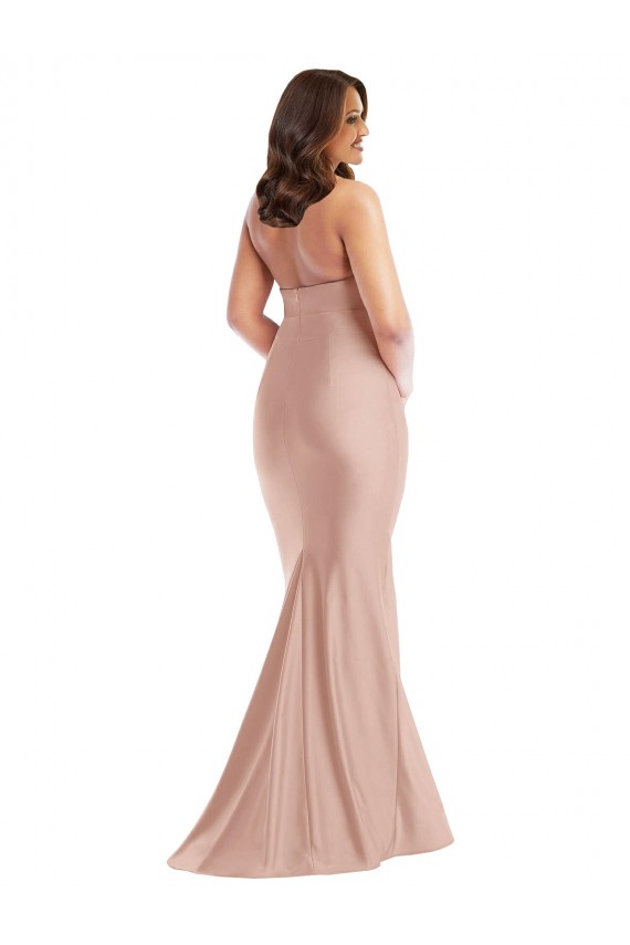 Long Sleeveless Silky Satin Dusty Pink Halter Neck Mermaid Plus Size Formal Prom Dress Canada Online