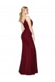 Long Sleeveless Soft Chiffon Burgundy Mermaid V-Back Prom Dress Canada Online