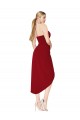 Knee Length Sleeveless Stretch Crepe Burgundy Mermaid High Low Prom Dress Canada Online