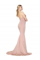 Long Sleeveless Stretch Crepe Mauve Mermaid Prom Dress Canada Online