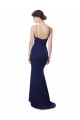 Long Sleeveless Stretch Crepe Navy Blue Mermaid Prom Dress Canada Online