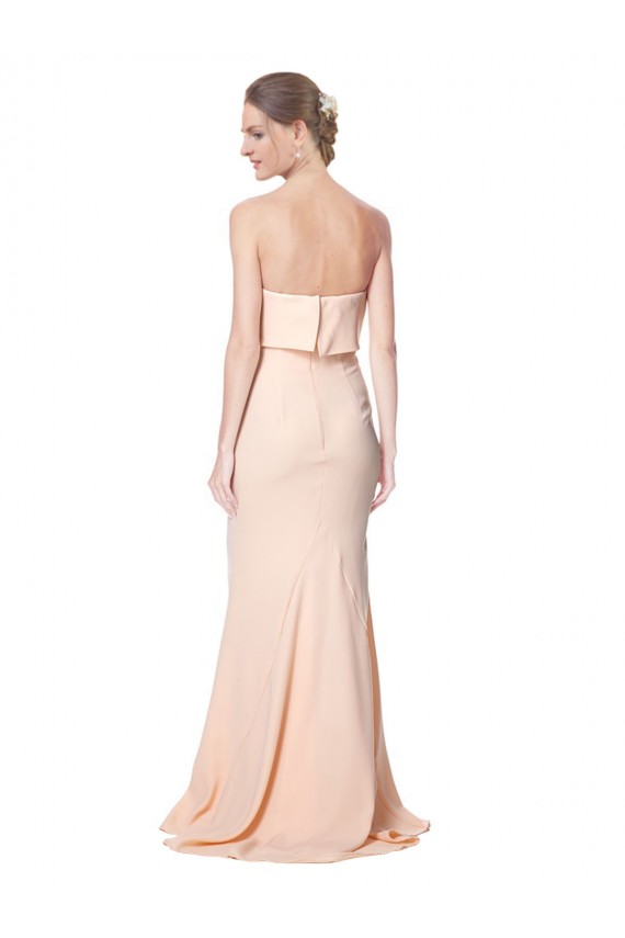 Long Sleeveless Stretch Crepe Nude Mermaid Black Tie Prom Dress Canada Online