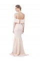 Long Sleeveless Stretch Crepe Nude Mermaid Off the Shoulder Prom Dress Canada Online