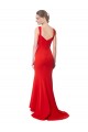 Long Sleeveless Stretch Crepe Red Sweetheart High Neck Prom Dress Canada Online