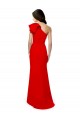 Long Sleeveless Stretch Crepe Red Mermaid One Shoulder Prom Dress Canada Online