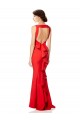 Long Sleeveless Stretch Crepe Red Mermaid High Neck Prom Dress Canada Online