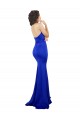Long Sleeveless Stretch Crepe Royal Blue Mermaid Prom Dress Canada Online