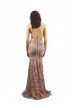 Long Sleeveless Stretch Crepe & Sequin Tulle Rose Gold Mermaid Prom Dress Canada Online