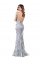 Long Sleeveless Stretch Crepe & Sequin Tulle Silver Mermaid Prom Dress Canada Online