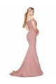 Sweep Train Sleeveless Stretch Crepe Dusty Pink Mermaid Off the Shoulder Prom Dress Canada Online