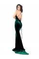 Sweep Train Sleeveless Stretch Velvet Dark Green Mermaid Prom Dress Canada Online