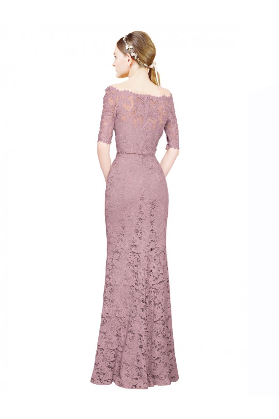 Short Sleeves Long Lace Mermaid Prom Dress Canada Online