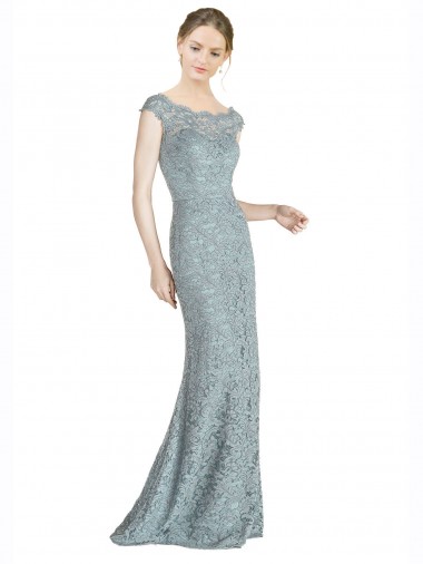 Long Cap Sleeves Lace Mermaid Off the Shoulder Prom Dress Canada Online