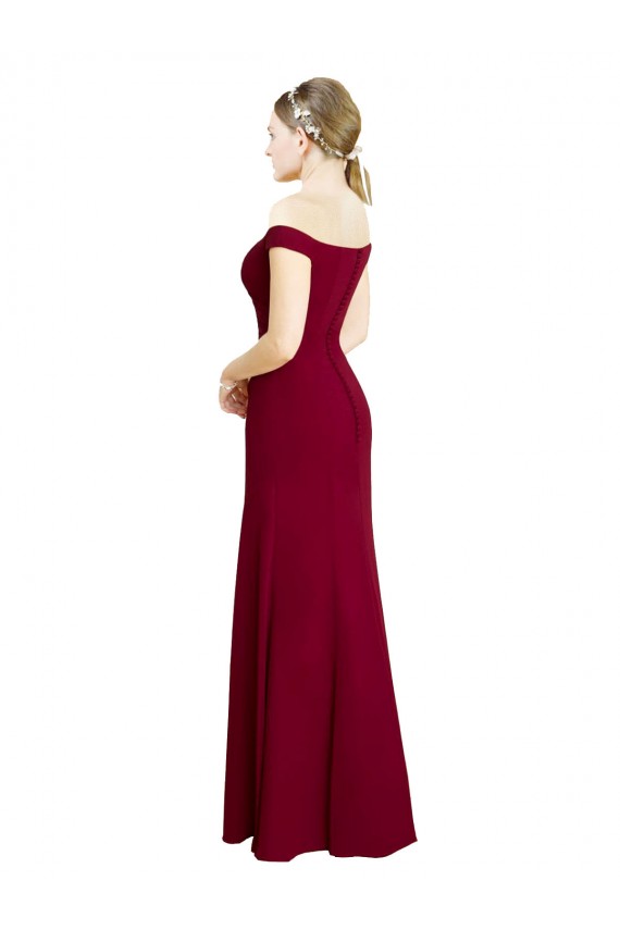 Long Sleeveless Soft Chiffon Burgundy Mermaid Black Tie Prom Dress Canada Online