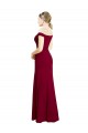 Long Sleeveless Soft Chiffon Burgundy Mermaid Black Tie Prom Dress Canada Online