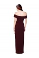 Long Sleeveless Stretch Crepe Burgundy Gold Off the Shoulder Mermaid Prom Dress Canada Online