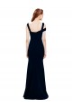 Long Sleeveless Stretch Crepe Dark Navy Off the Shoulder Mermaid Prom Dress Canada Online