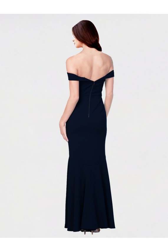 Long Sleeveless Stretch Crepe Ivory Mermaid Prom Dress Canada Online