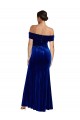 Long Sleeveless Stretch Velvet Royal Blue Mermaid Prom Dress Canada Online