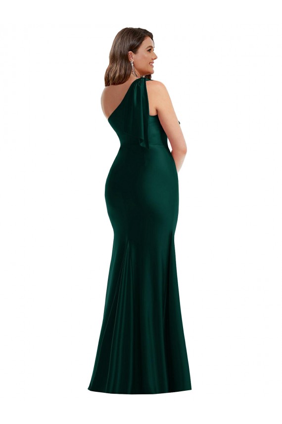Long Sleeveless Silky Satin Ever Green Mermaid Plus Size Formal Prom Dress Canada Online