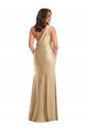 Long Sleeveless Silky Satin Soft Gold Mermaid Plus Size Formal Prom Dress Canada Online