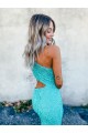 Sweep Train Sleeveless Velvet Sequin Mermaid Prom Dress Canada Online