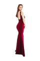 Long Sleeveless Stretch Crepe Burgundy Square Neck Mermaid Prom Dress Canada Online