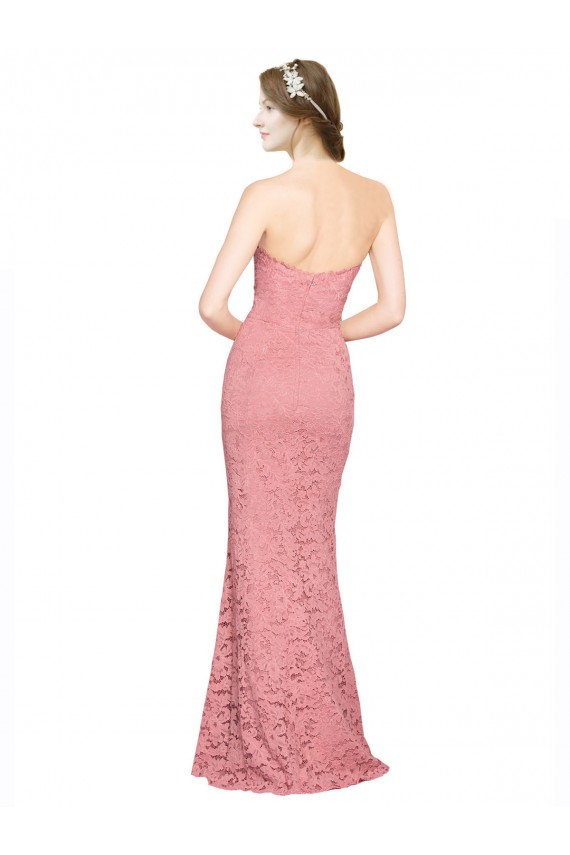 Long Sleeveless Lace Salmon Mermaid Sweetheart Prom Dress Canada Online
