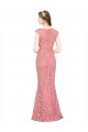 Long Sleeveless Lace Salmon Mermaid Prom Dress Canada Online