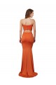 Long Sleeveless Spandex Orange Mermaid Prom Dress Canada Online