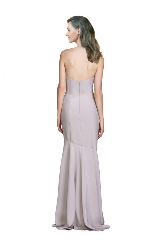 Long Sleeveless Stretch Crepe Arctic Lilac Mermaid Strapless Prom Dress Canada Online