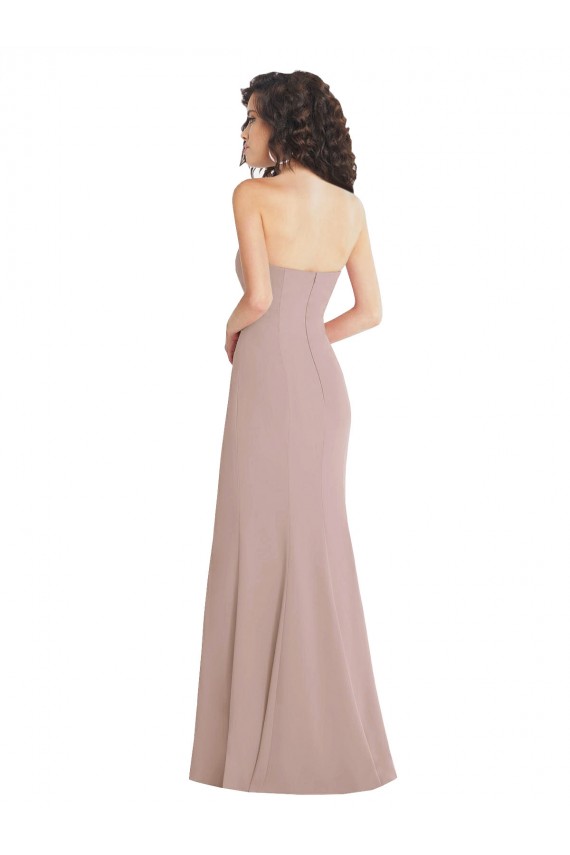 Long Sleeveless Stretch Crepe Dusty Pink Mermaid Sweetheart Prom Dress Canada Online
