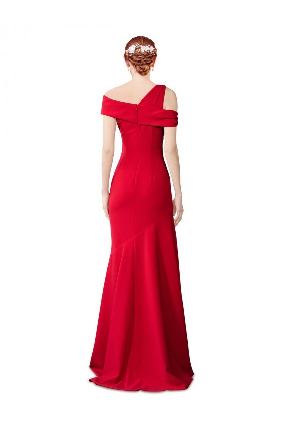 Long Stretch Crepe Red Mermaid Prom Dress Canada Online