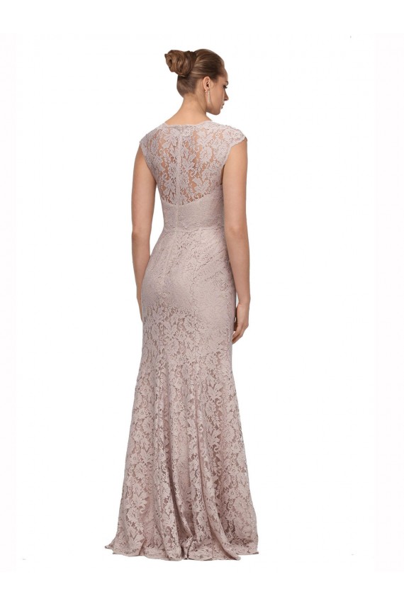 Long Cap Sleeves Lace Mermaid Prom Dress Canada Online