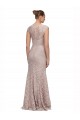 Long Cap Sleeves Lace Mermaid Prom Dress Canada Online