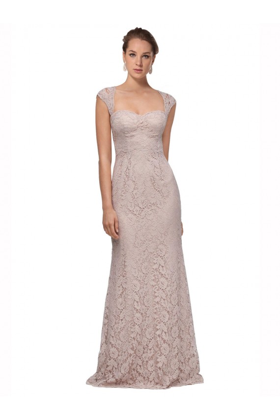 Long Cap Sleeves Lace Mermaid Prom Dress Canada Online