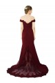 Sweep Train Sleeveless Stretch Crepe & Lace Burgundy Gold Mermaid Prom Dress Canada Online