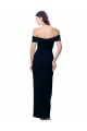 Long Sleeveless Stretch Crepe Black Off the Shoulder Mermaid Prom Dress Canada Online