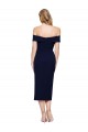 Midi Length Sleeveless Stretch Crepe Dark Navy Mermaid Prom Dress Canada Online