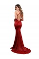 Long Sleeveless Sequin Red Mermaid Evening Gown Canada Online