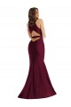 Long Sleeveless Silky Satin Burgundy Mermaid Plus Size Formal Prom Dress Canada Online
