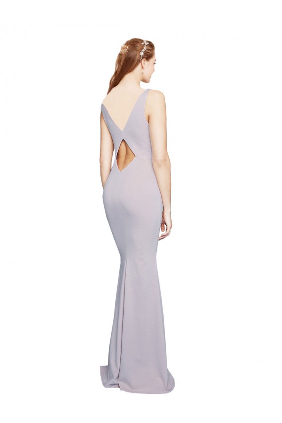 Long Sleeveless Stretch Crepe Arctic Lilac Mermaid Prom Dress Canada Online