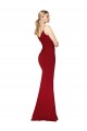 Long Sleeveless Stretch Crepe Burgundy High Neck Mermaid Prom Dress Canada Online