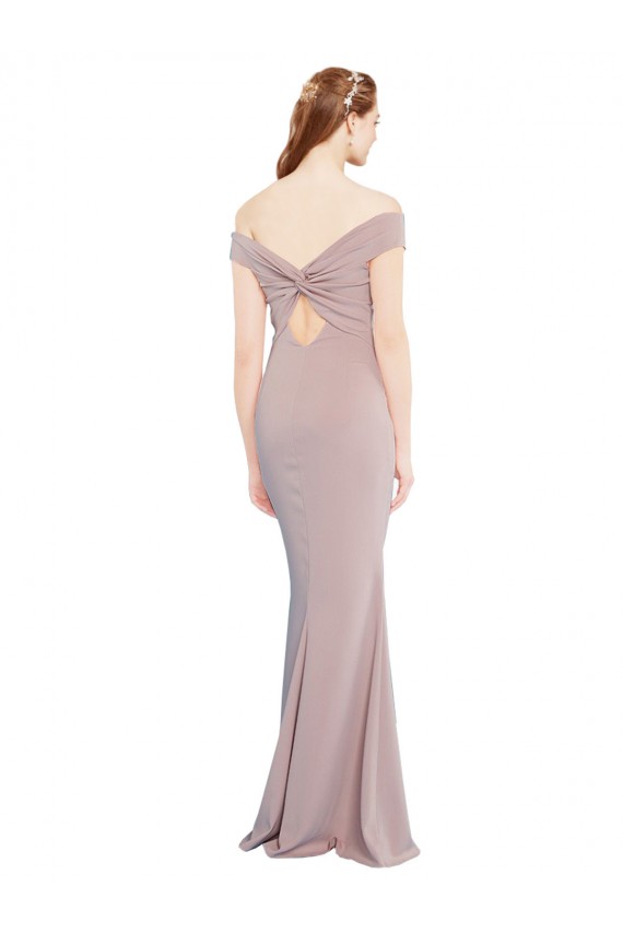 Long Sleeveless Stretch Crepe Dusty Pink Mermaid Prom Dress Canada Online