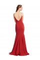 Long Sleeveless Stretch Crepe Red Spaghetti Straps Mermaid Prom Dress Canada Online