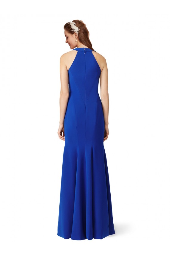 Long Sleeveless Stretch Crepe Royal Blue V-Neck Mermaid Prom Dress Canada Online