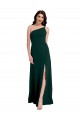 Long Sleeveless Stretch Crepe Midnight Green One Shoulder A-Line Prom Dress Canada Online