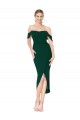 Knee Length Sleeveless Stretch Crepe Midnight Green Mermaid High Low Prom Dress Canada Online